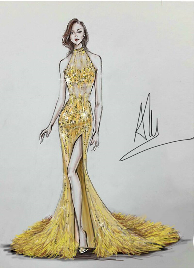 Mỹ Linh sẽ diện đầm dạ hội hở lưng ở chung kết Hoa hậu Thế giới